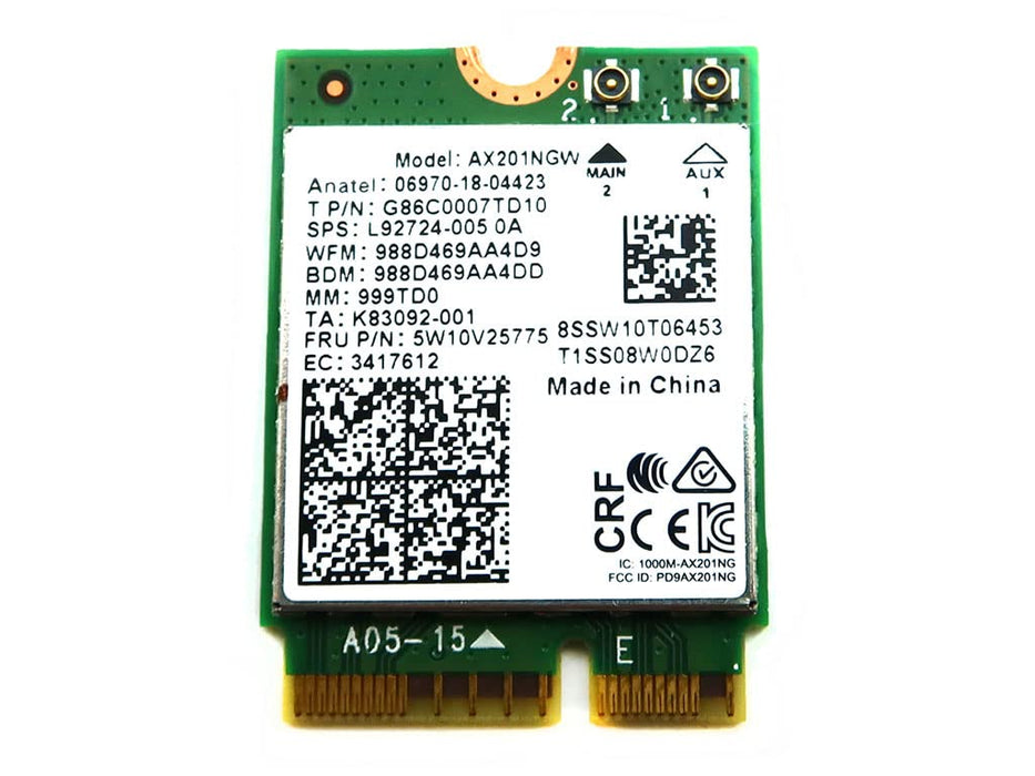 AX201NGW Dual Band CNVio2 M.2 802.11ax WLAN Bluetooth 5.1 WiFi Card L92724-005 Compatible Replacement Spare Part for Intel and Laptop